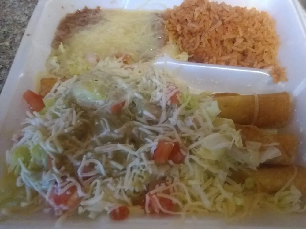 Beef Taquitos with Rice and Beans